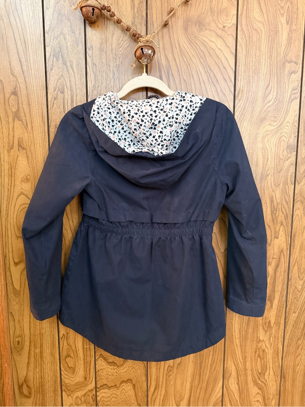 Rokka & Rolla Girls Size 10-12 Navy Hooded Rain Jacket Rainbow Stars Floral - Picture 4 of 11